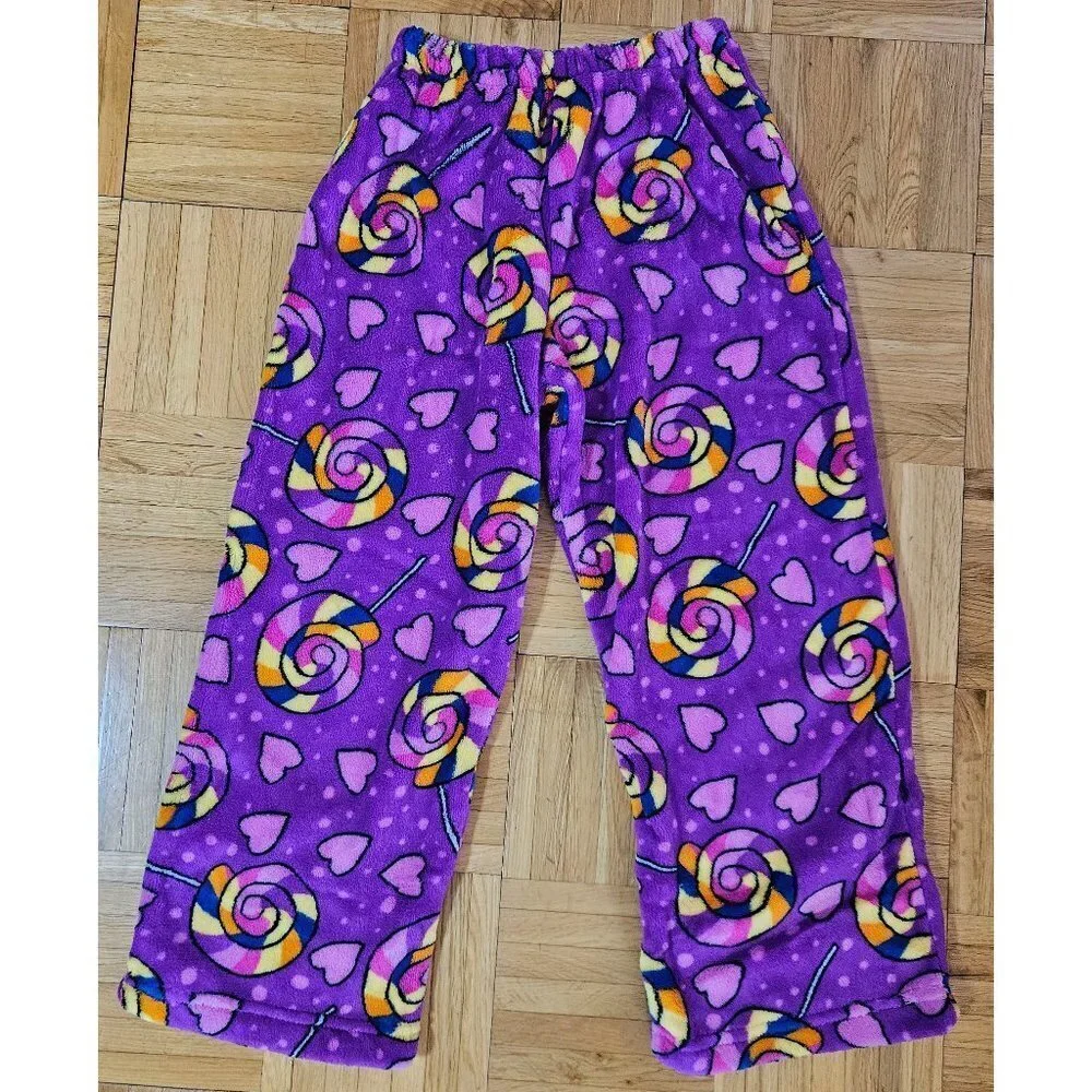 Pajama Pants Girl Size XS 5/6 Kids Sleepwear Plush Fleece Sleep Fuzzy PJ NWT